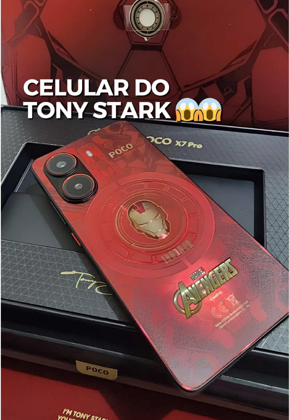 PocoX7 Homem de Ferro Edition — parece ter saído direto de uma vitrine da Stark Industries. 😎 💥 Visual vermelho metálico com detalhes dourados 💡 Tela AMOLED com cores vivas e fluidez absurda 🚀 12 GB de RAM 📸 Câmera de 50 MP 🎮 Roda até os jogos mais pesados sem travar 💰 Sai por cerca de R$ 5 mil. E aí, fã da Marvel… compraria?👇 Créditos: @atacadoconect