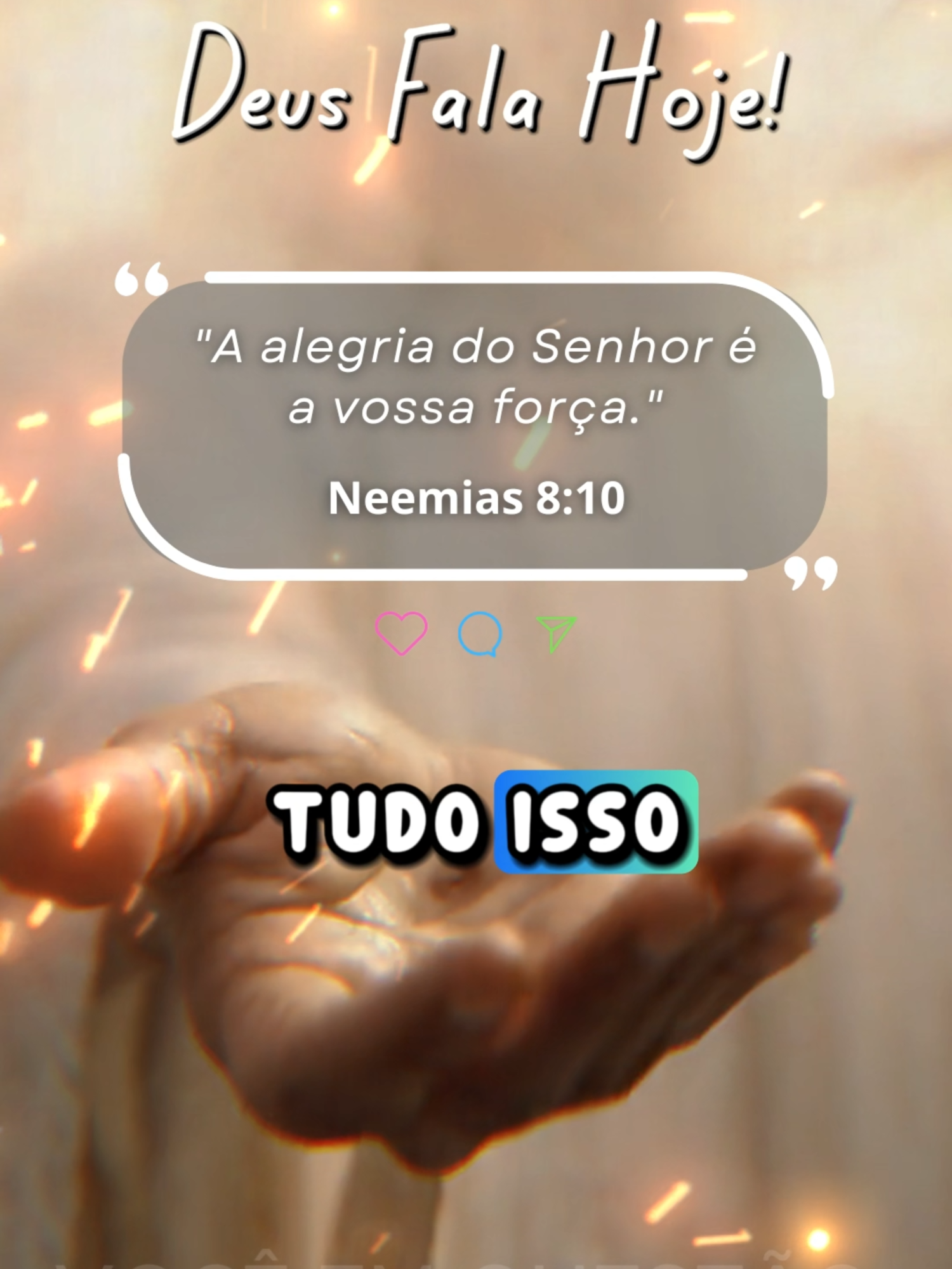 DEVOCIONAL 18 DE MAIO: Alegria Que Vem do Alto A alegria que vem de Deus não depende do que acontece fora, mas do que Ele faz dentro. Receba essa alegria que sustenta até nos dias difíceis. #AlegriaDoSenhor #VocêEmQuestão #DevocionalDoDia #MinutoDeFé #Neemias810 #ForçaEmDeus #PalavraQueRenova #devocional #tiktokviral #viralvideos
