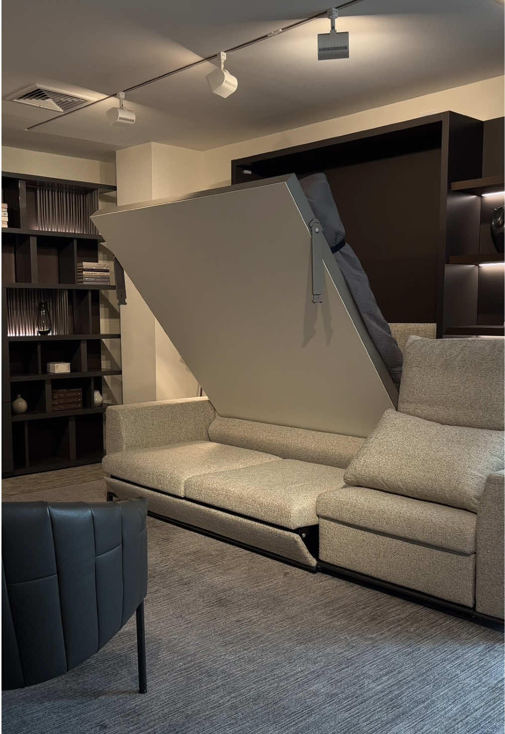 Moves in silence. Built to last. Our motorized wall beds transition from sofa to bed in under 15 seconds—no lifting, no noise. Precision automation and safety sensors ensure smooth, quiet movement every time. Crafted in Italy and designed for everyday use, these systems offer durable performance and refined comfort for any living space. See how effortless living can be-book your showroom appointment. Link in Bio.