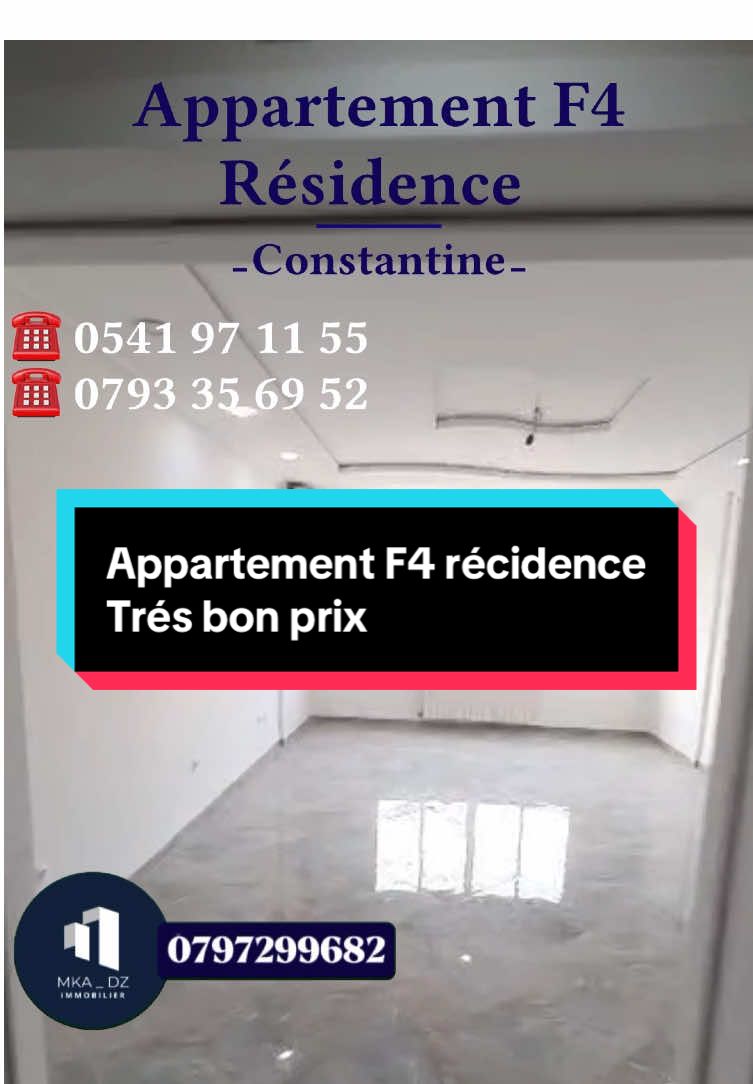 🔵 f4 À Constantine la nouvelle ville résidence à bon prix  ☎️ 0541 97 11 55 ☎️ ‪0793 35 69 52‬ ✅ 135 mètre2 ✅act final  Pour les publicités appelez ce nmr ☎️0797299682 #اعلانات #عقارات #عقارات_الجزائر #منازل_للبيع #منزل_للبيع_قسنطينة #عقارات_للبيع #appartement_résidence_constantin