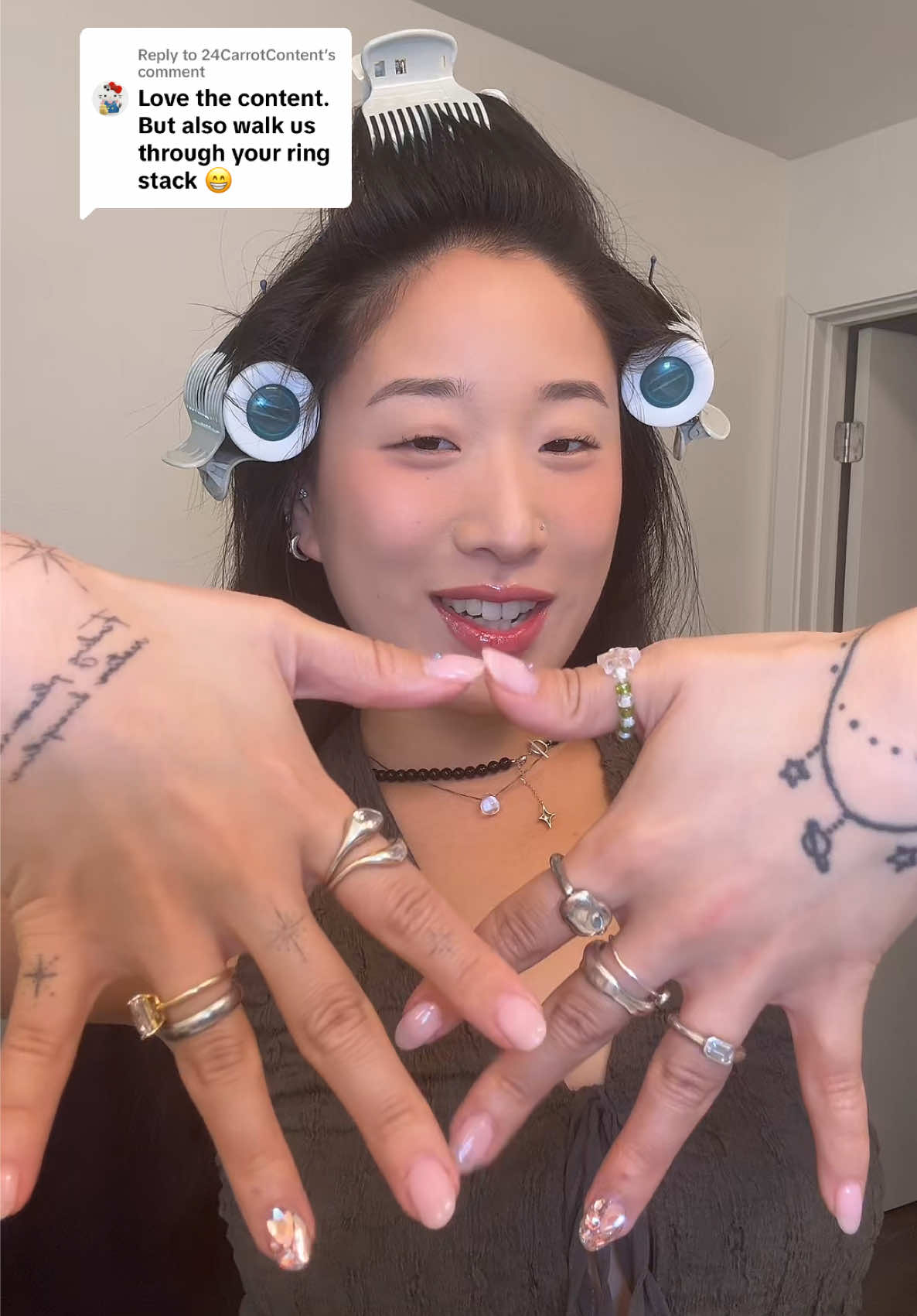 Replying to @24CarrotContent like naur i don’t want to be in ur polycule dave 😭😭 but yes this my ring stack today #eunnurilee #ringstack 