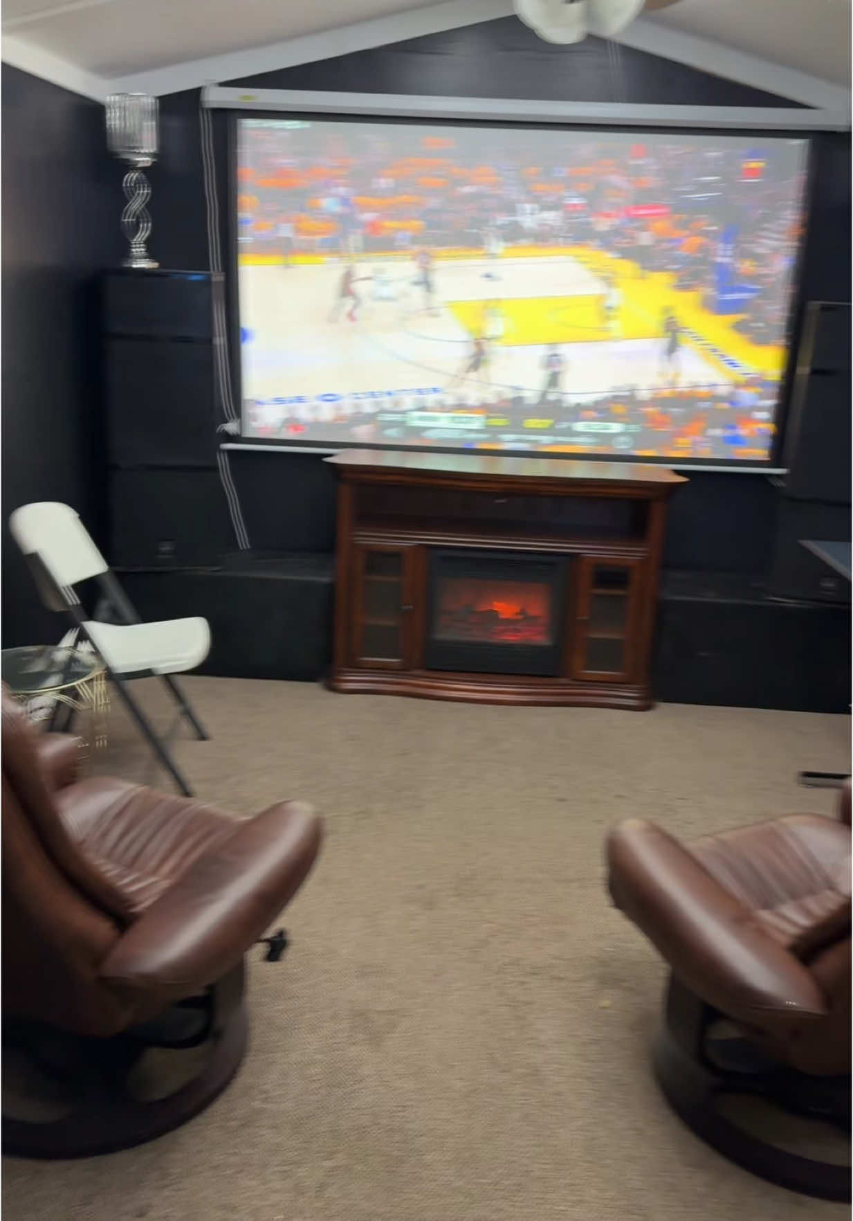 It’s been real stream and podcast room. Had to change it up!! #hometheater #mancave 