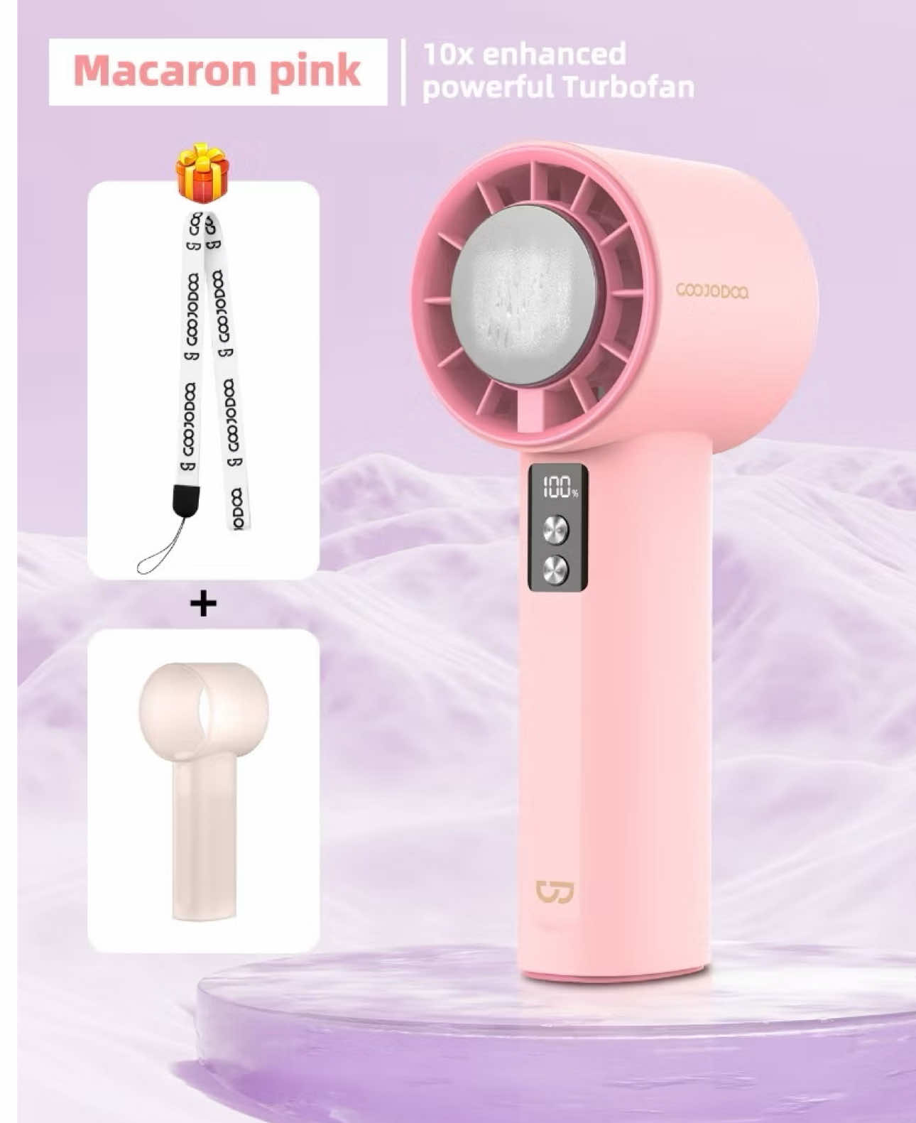 Quat GOOJODOQ Quạt Turbo Jet 4000 mAh có thể sạc lại, cầm tay, di động, gió mạnh, tốc độ cao 100 vòng/phút #xuhuong #ilovetiktok #xaykenhtiktok #quatsactichdien #quatminicamtay #quatgoojodoq 