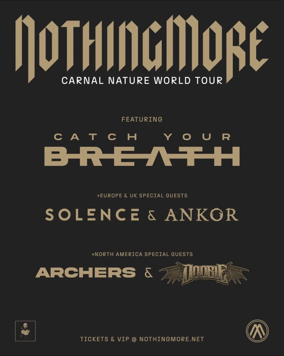 @Nothing More is taking us on their world tour at the end of the year! Presales available now, password is CARNAL #catchyourbreath #dialtone #fallinginreverse 