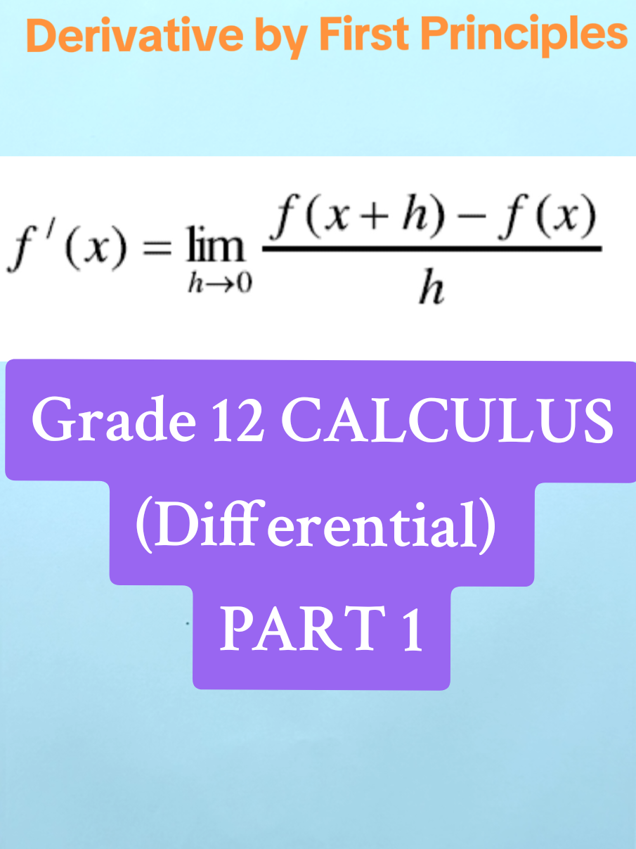 #Calculus #Grade12 #FirstPrinciples #NASHION #MathMadeEasy
