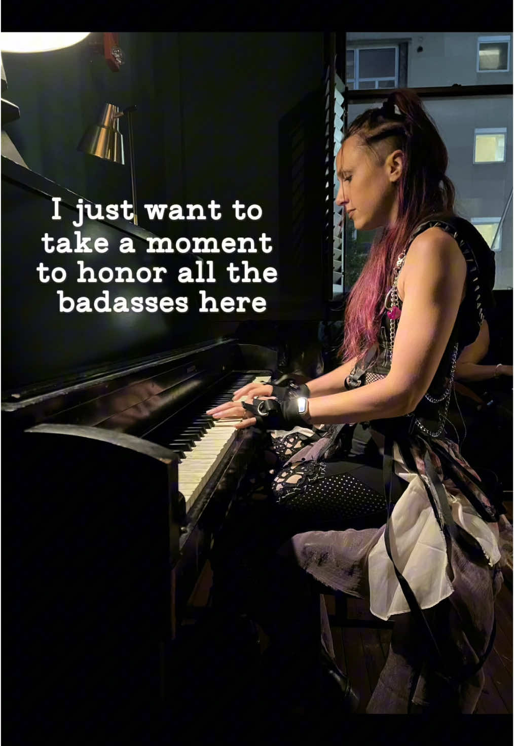 I just wanna take a moment to honor all the badasses here who make their own way. The artists. The single mamas. The ones who don’t see a path so they carve it, who don’t take the easy way out. Who engage with their lives and refuse to settle for less than the whole thing. The ones who haven’t forgotten themselves inside this hurting world. You’re fighting, you're a different breed because of it, I see you and respect the hell outta you. We are in this fight with you. The fight to not abandon yourself, to not forget who you are. It's brave to scream in a world like this. It's brave to exist in a world like this. It's brave to create, to sing, it's brave to feel, it's brave to let your body move to the music. We’re cheering you on babe.