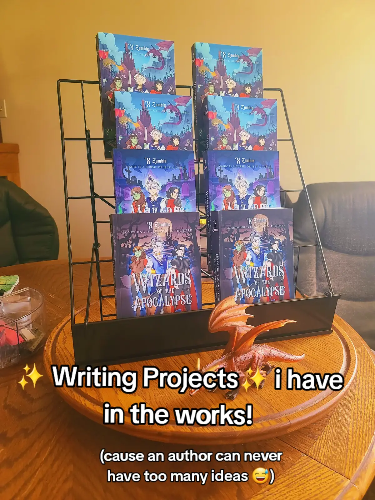 I mean, why have ONE story when you can have tons?  I have SOOOOOO many ideas bouncing around in my head, and it'll never end.  These are just a FEW of them.😆. How many writing WIPs do you have, book dragons? Do you have a favorite?  Honestly, half the fun is just letting the ideas flow, right?  Feel free to share your WIPs in the comments! 👇 #middlegradewriter #middlegradefictionbooks #middlegradeauthor #middlegradehorror #middlegradefantasybooks #wip #writingwips #amwritingfantasy #amwritinghorror #amwritingsteampunk 