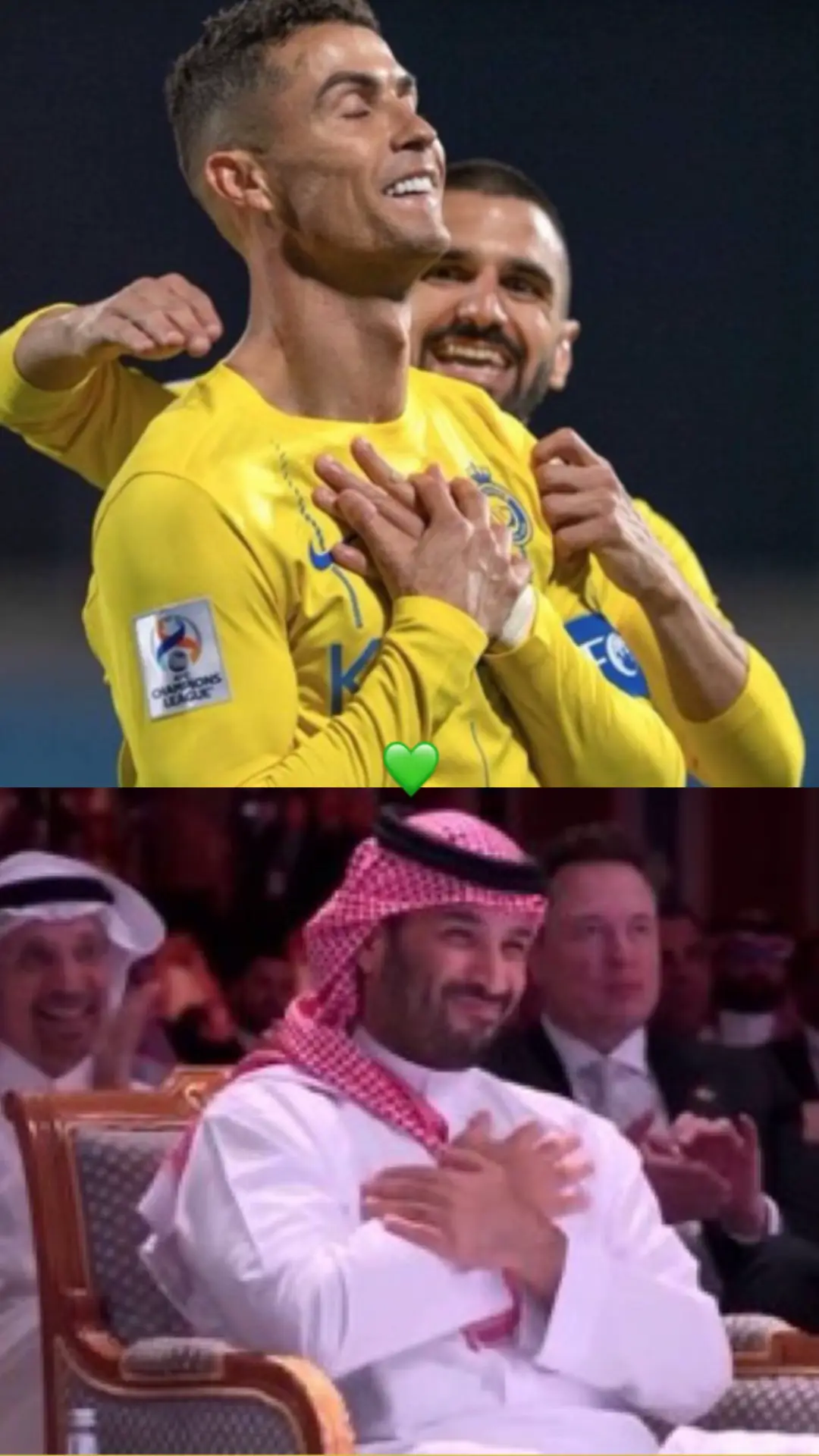 رونالدو على طريقه سمو ولي العهد الامير محمد بن سلمان 💚#محمد_بن_سلمان #رونالدو 