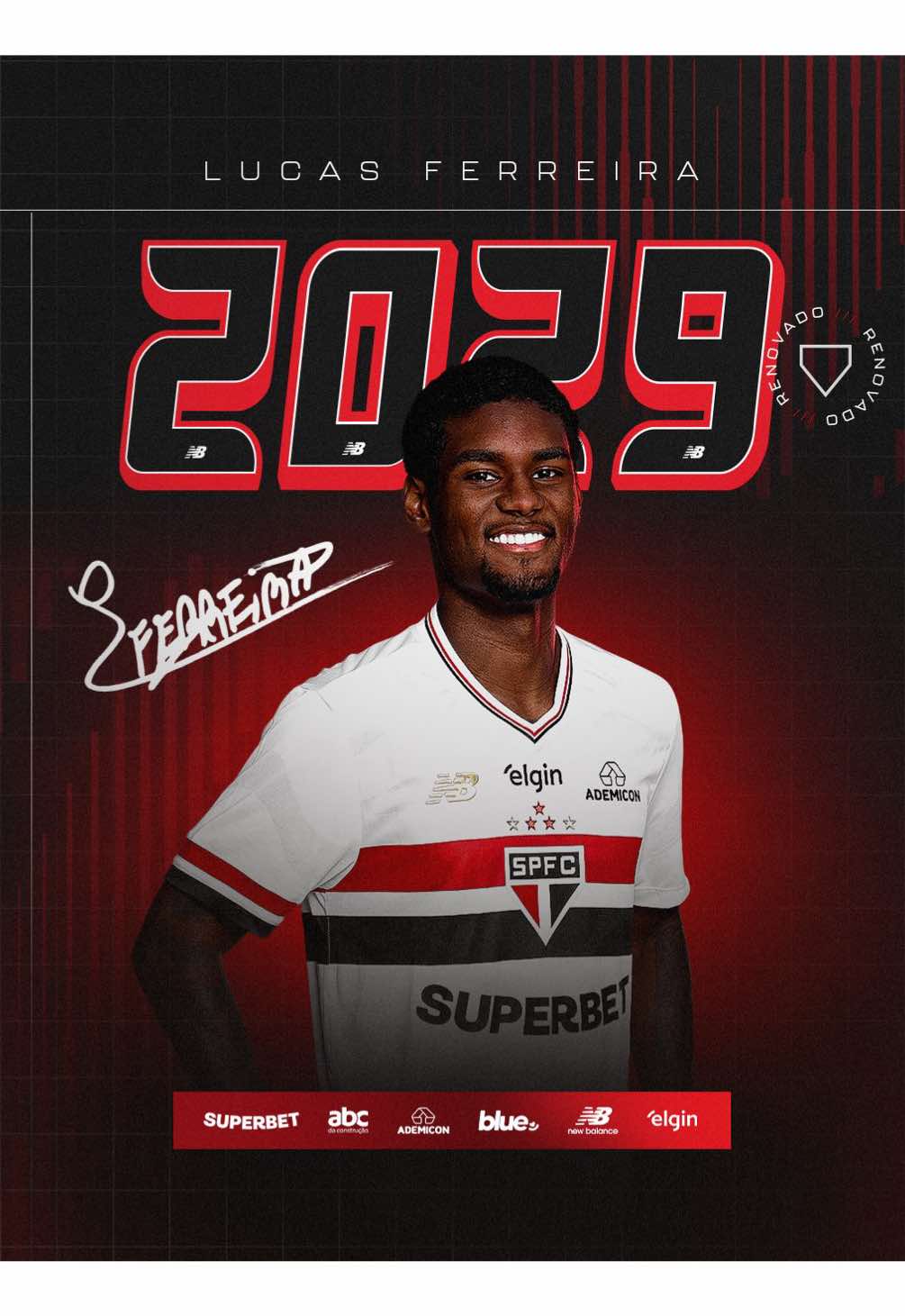 Sorriso de renovado‼️ @Lucas Ferreira até 2029.  #SPFC #MadeInCotia #Ferreira #TikTokEsportes