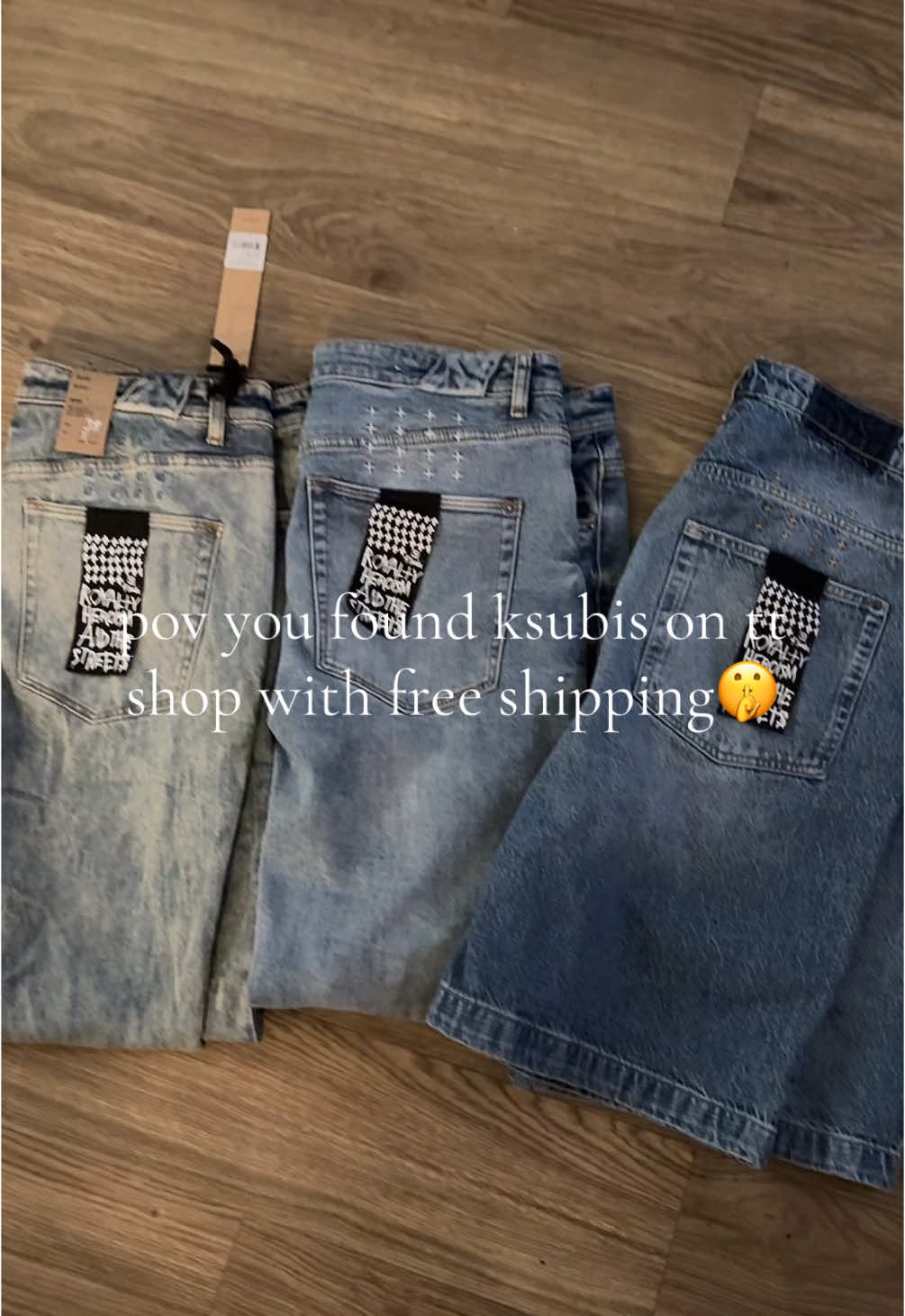 Ksubis on the low ++ free shipping!?!? Count me in🥵🥵#kusbi #ksubijeans #designer #designerjeans #tiktokshop #foryoupage #creatorinsight #xyzbca 