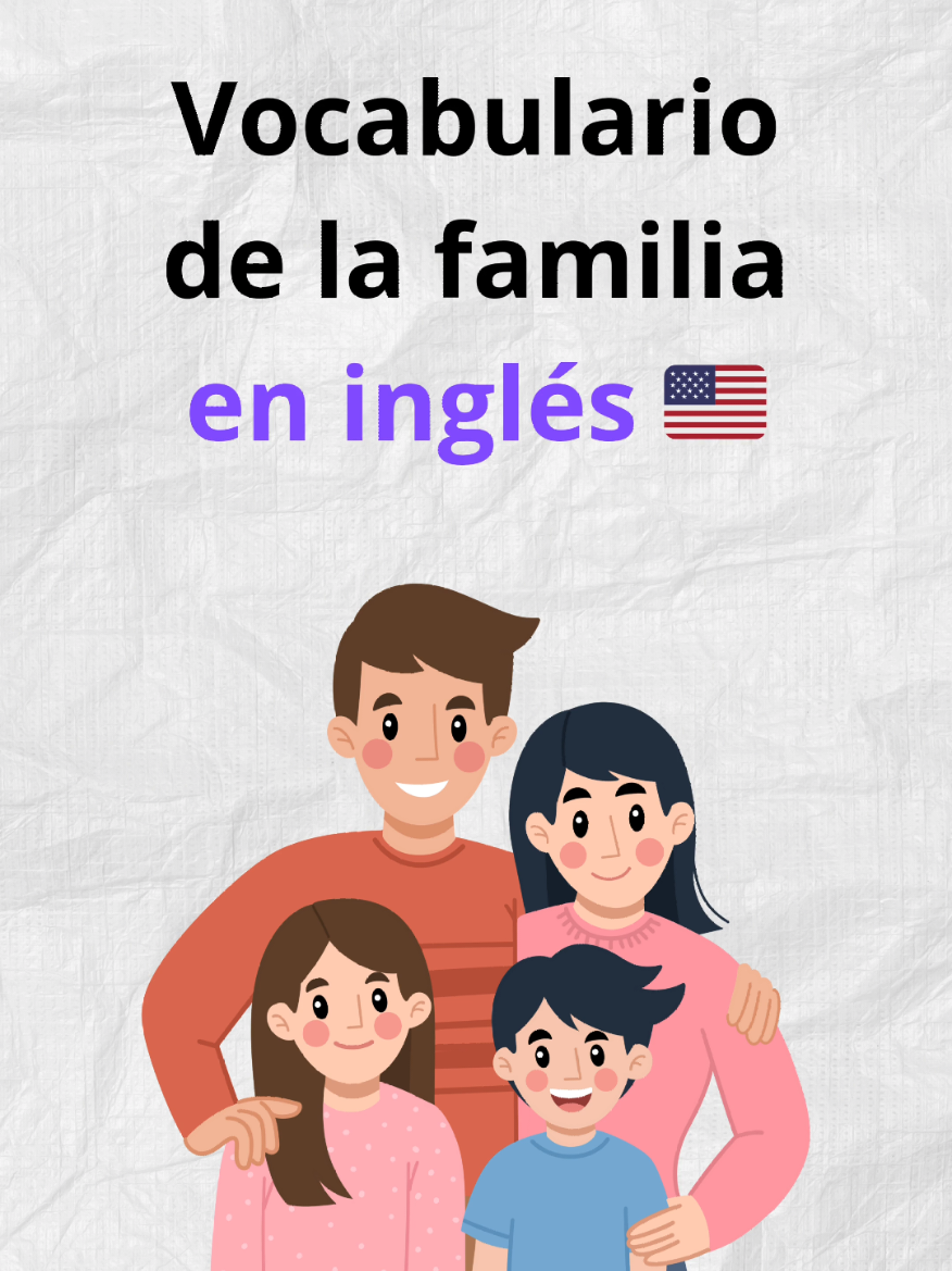 Vocabulario de la familia en inglés  #ingles #inglesbasico #inglesrapido #inglesonline #inglesfacil #aprenderingles 