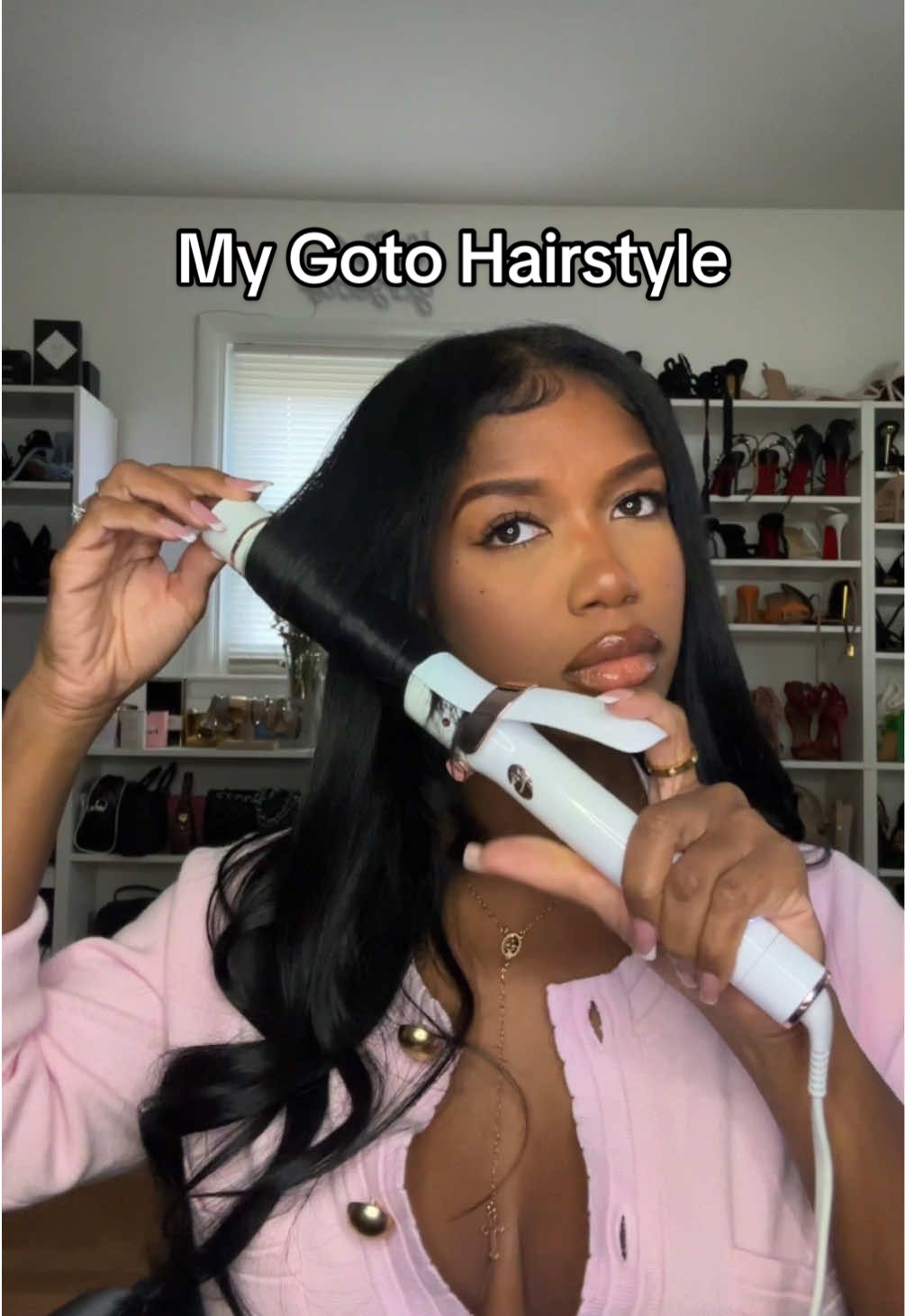 This is definitely my goto hair style. Jet black hair with a middle part and some loose curls are going to do it for me everytime ⭐️⭐️⭐️⭐️⭐️#hair #curls #t3curlingiron #middlepart #blackgirlhair #blackgirlhairstyles #blackhair #fyp #hairstyles #hairstyle #sewin #loosecurls #gotohair #explorepage #hairtok 