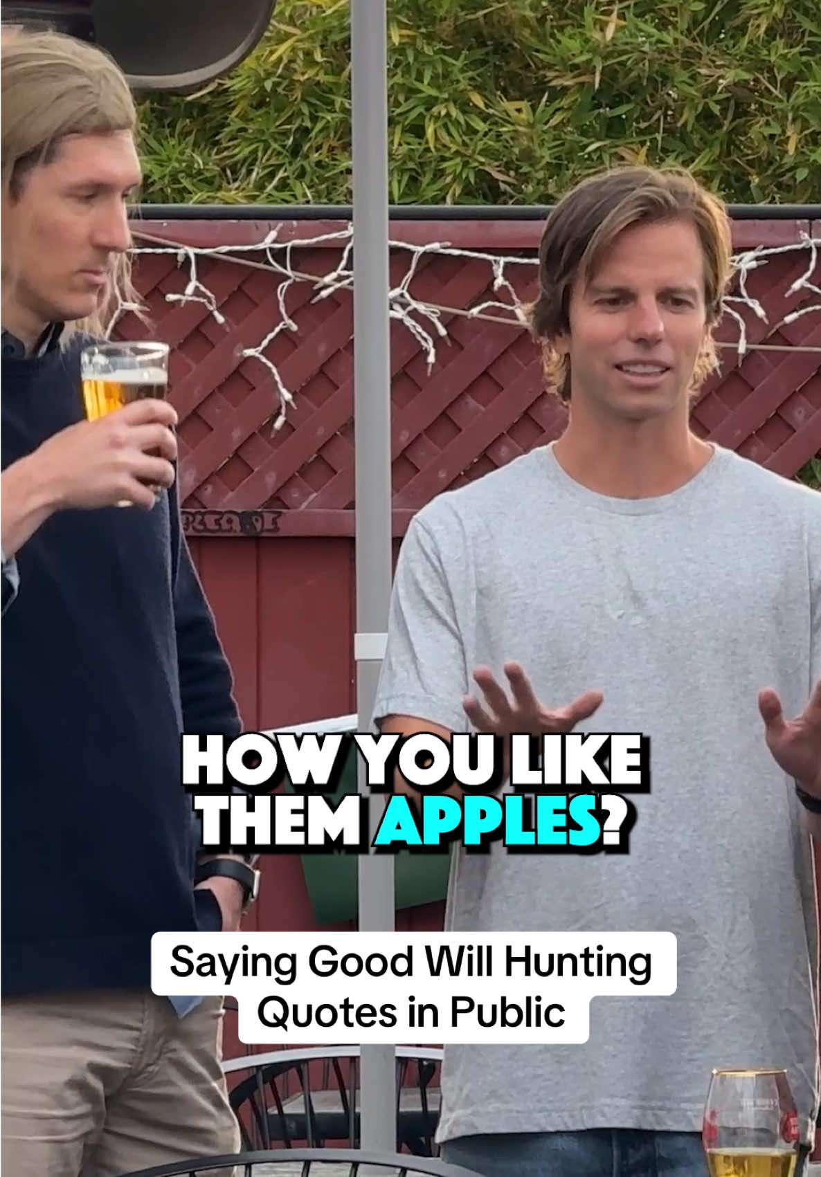 How you like them apples? Directed by JT Parr. Featuring @Strider Wilson  and Bret Banta. Full video on the Chad and JT YouTube! #goodwillhunting #mattdamon #benaffleck 