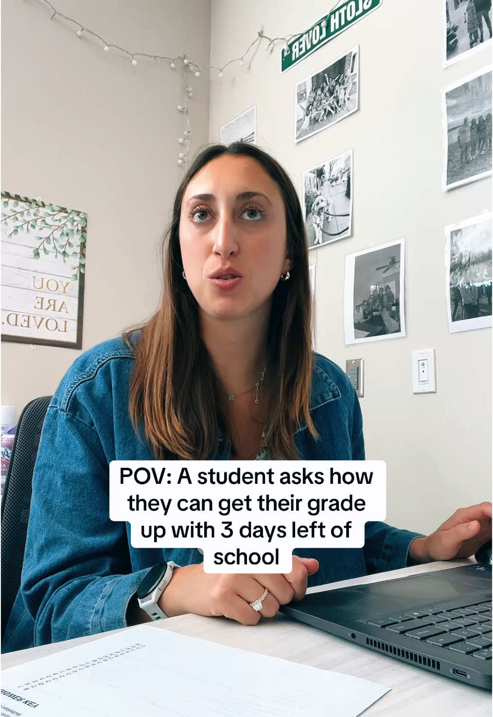 Do we think the student will get their grade up? #teacher #highschool #pov #teacherlife #noellelovessloths 