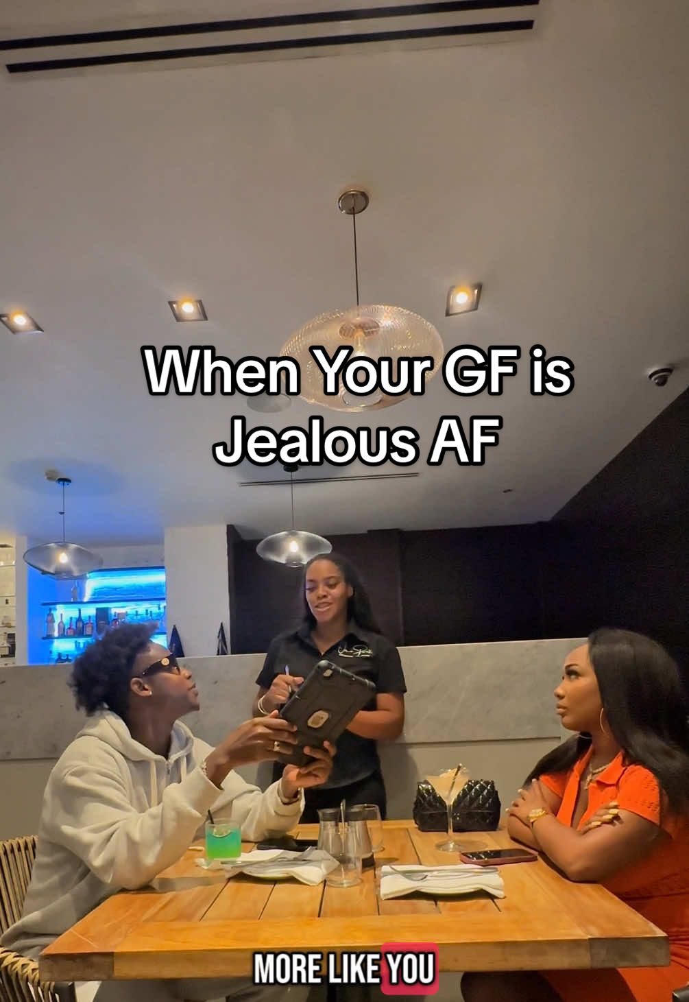 @valdomore thinks I’m jealous but this waitress was clearly flirting 