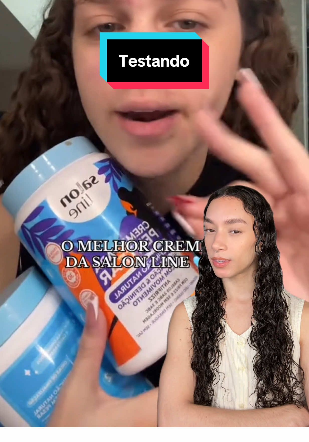 Será que é isso tudo mesmo? 🤔🪨 Decidi testar o creme Definição Natural da @Salon Line que viralizou e foi muito elogiado por várias pessoas. Amei que o frizz ficou extremamente controlado. O que achou do resultado dele nos meus cachos?  #cachos #cacheado #cabelo #cremedepentear #salonline #dayafter #finalizacao #finalizacaodecachos #fitagem #definicaonatural 