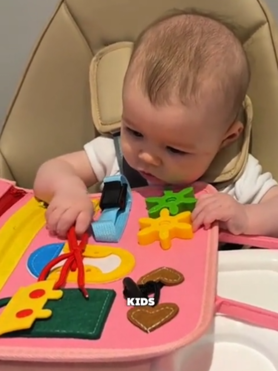 Hands-on learning at its best! This Busy Board helps baby zip, snap, buckle, and grow—one skill at a time. 🎁 #baby #babiesoftiktok #babytoys #toysforbaby #toysfortoddlers #toysforkids #learningtoys #educationaltoys #tiktokshop #fyp 