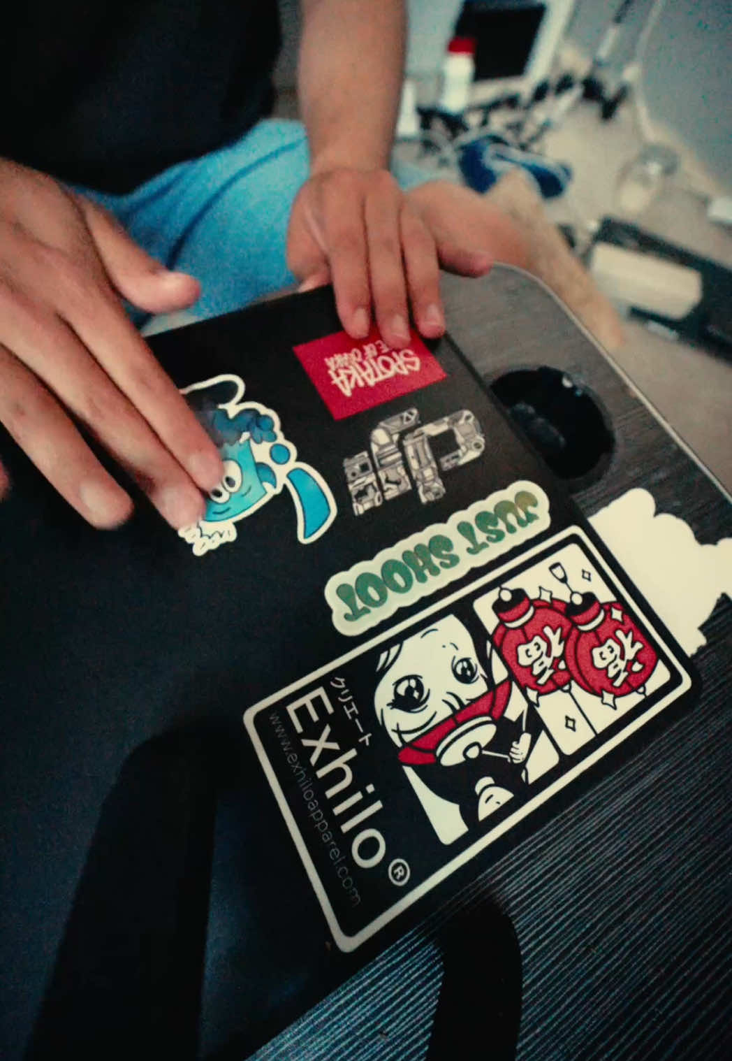 Sticker bombing my MacBook @apple #macbook #apple #sticker 