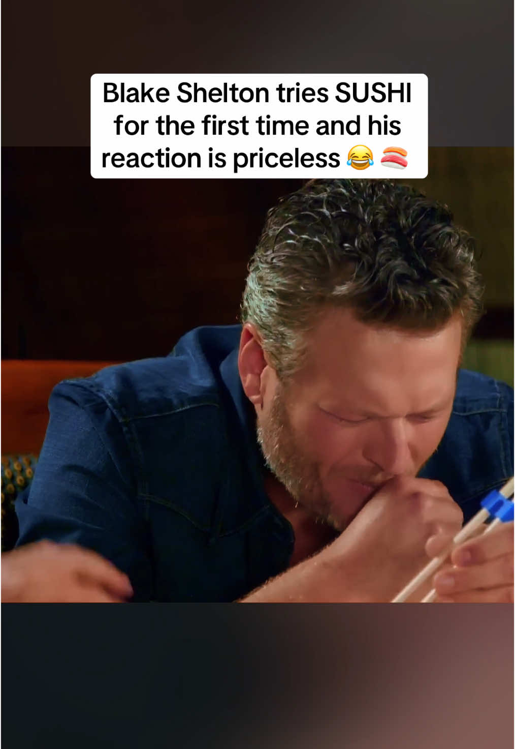 Blake Shelton tries sushi for the first time #blakeshelton #jimmyfallon #sushi #country #countryboy #countrymusic #funny #fyp 