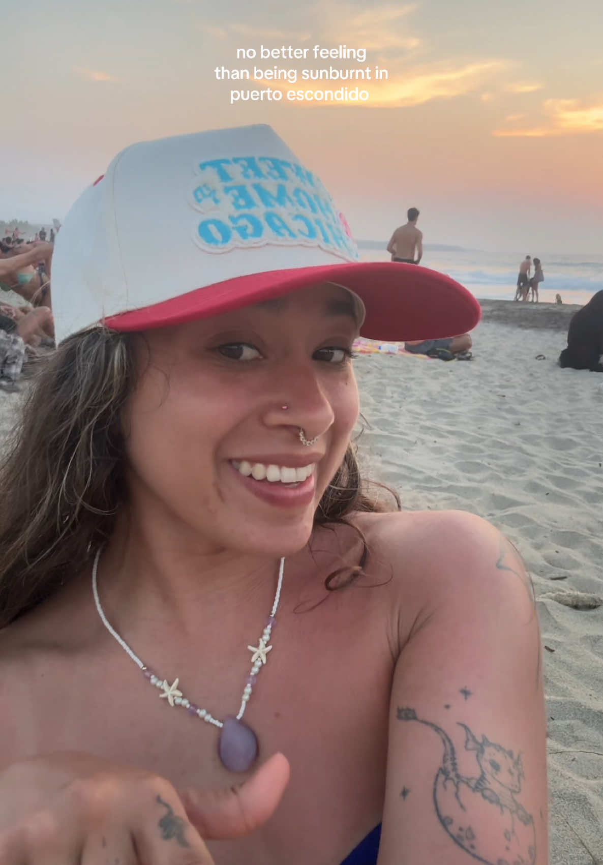 my favorite animal is me at the beach 🙂‍↕️ #puertoescondido #lapunta #sunsetlover 
