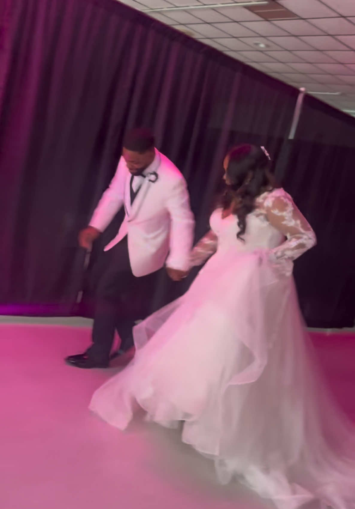 OUR RECEPTION ENTRANCE 👰🏾‍♀️✨❤️🥂 MR. & MRS. DONALD #fyp #foryoupage #viral #reception #groomandbride 