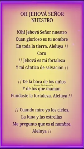 #Oh Jehová Señor Nuestro #Coro #Completo 