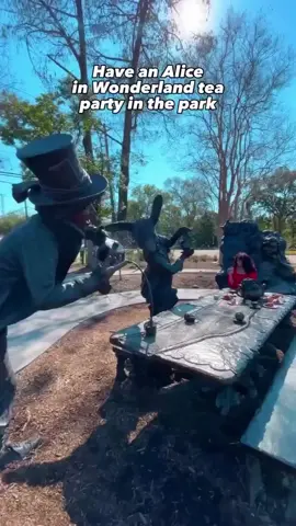 ✨ALICE IN WONDERLAND SCULPTURE✨  Grab your favorite pastries & head over to Evelyn’s Park in Bellaire to experience your own mad tea party! 🥐☕️🐰 There you’ll find the cutest Alice in Wonderland inspired sculpture in the southeast corner of the park 😍🌳 #ExploreHOU 📍4400 Bellaire Blvd 🎥 Follow @mycurlyadventures for more things to do around Texas! . . . #houston #houstontx #houstontexas #visithouston #htown #ighouston #houstonblogger #thingstodoinhouston #htxblogger #htxbloggers #stufftodohouston #houstoncreatives #texastodo #traveltexas #texastravel #visittexas #ilovetexas #texaslife #texasliving #texas_ig