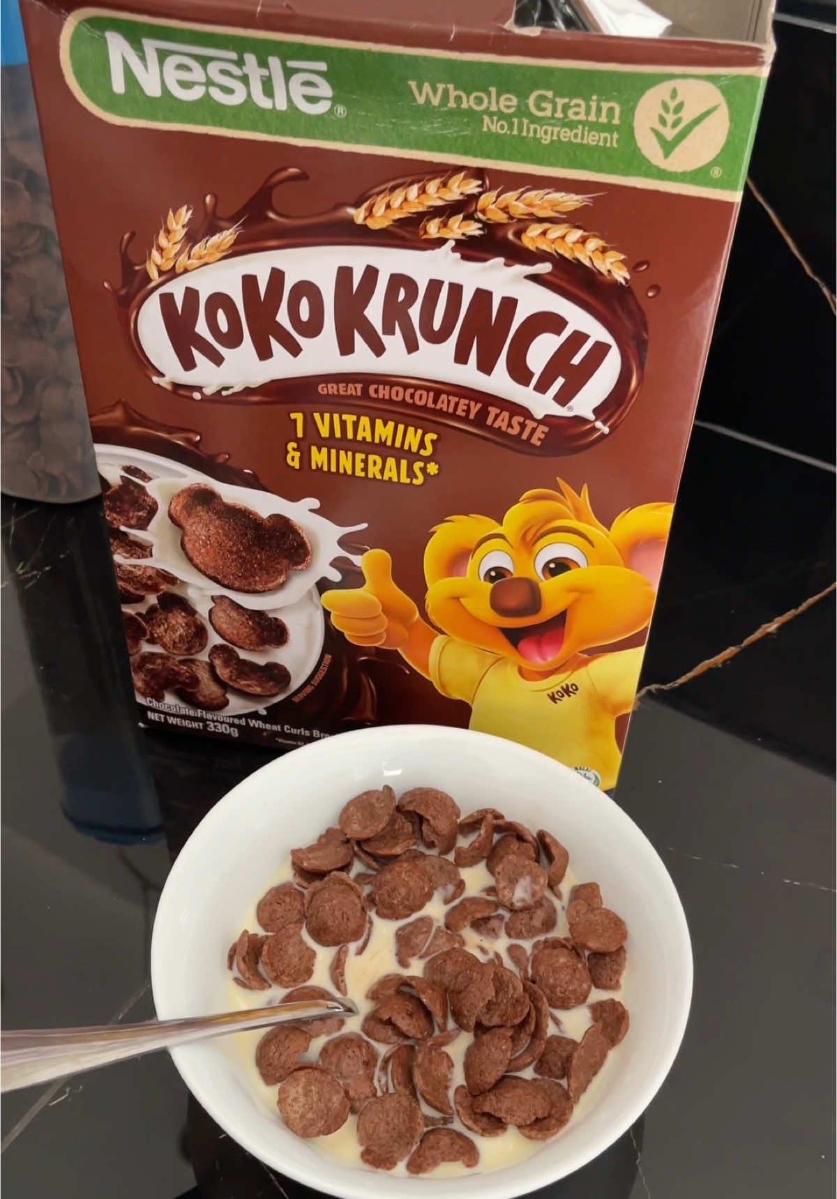 Nestle Koko Krunch Whole Grain Chocolate Cereal #kokokrunch #nestle #chocolate #cereal #breakfast #snack #food 