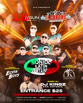 SAN ANTONIO TX🔥 Nos vemos este Domingo 18 de Mayo en @elcoronaeventcenteroficial 🥳💃🏻🕺🏻 Se va a poner Lit El Party con toda La Raza Fiestera de Satx🤪 ALL AGE EVENT‼️ #SanAntonioTexas #Satx #Baile #Mexico #SonidoLatinEntertainment #Texas #Djs 