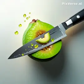 Watch this chef’s knife slice through a guava like butter! So satisfying to watch. #cuttingASMR #fruitcutting #satisfyingvideo #knifeedits #dailycut
