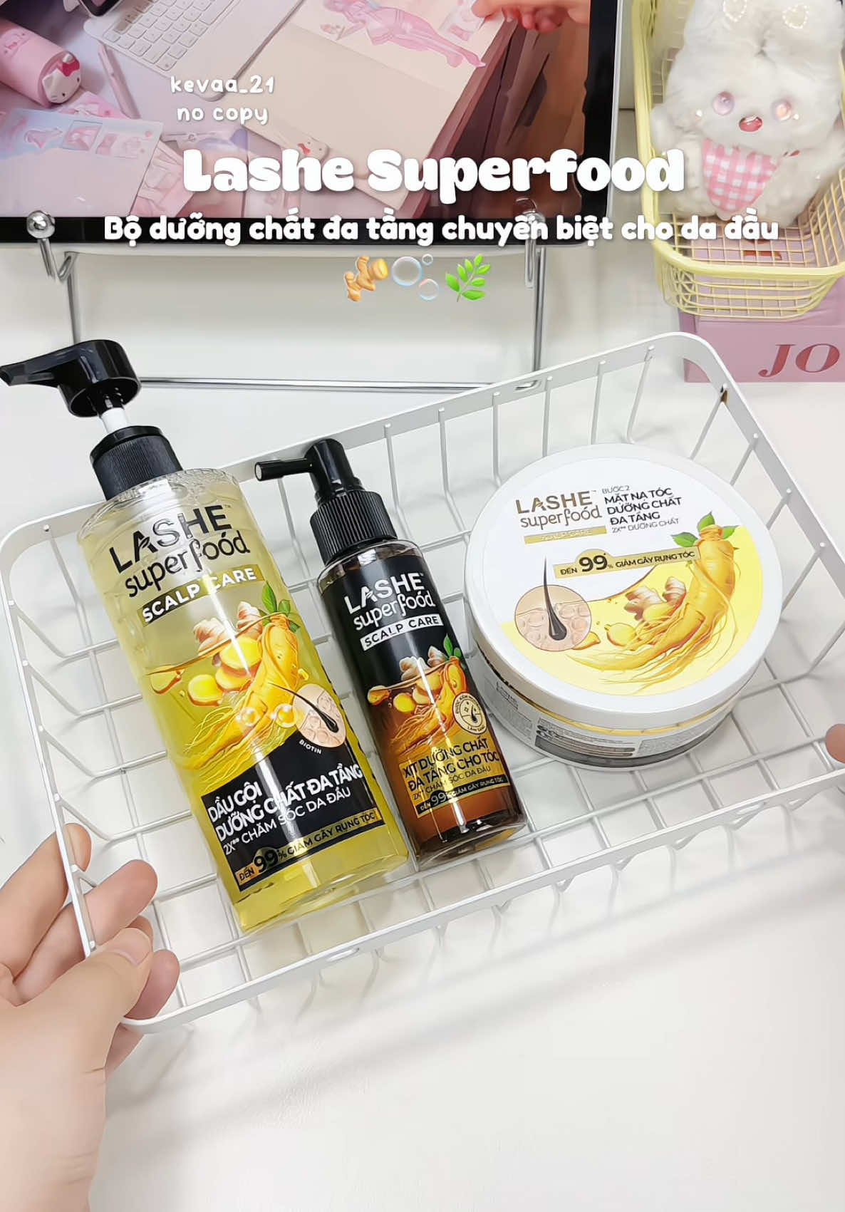 Combo này đúng chân ái cho tóc hay gãy rụng lun nè 🥹 #LasheSuperfood #Scalpcare #DưỡngTậnGốcTócChắcKhỏe #Dưỡngchấtđatầng #daugoi #matnatoc #xitduongtoc #giamgayrung #duongdadau #biotin #tips #xuhuong #viral