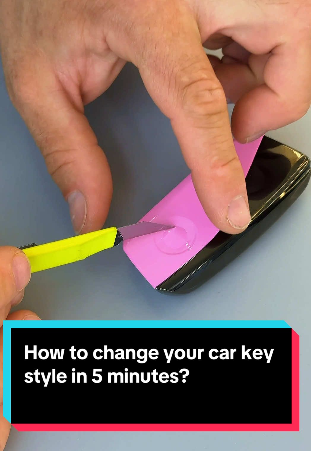 How to change your car key style in 5 minutes? Tired of your car key’s look? We’ll show you how to wrap it yourself and give it a whole new vibe — we went with pink this time! You can always go back to the original or switch colors anytime. #carwrapDIY #keywrapping #keystyling #BMWXM #pinkwrap #carDIY #wraplife #detailerslife