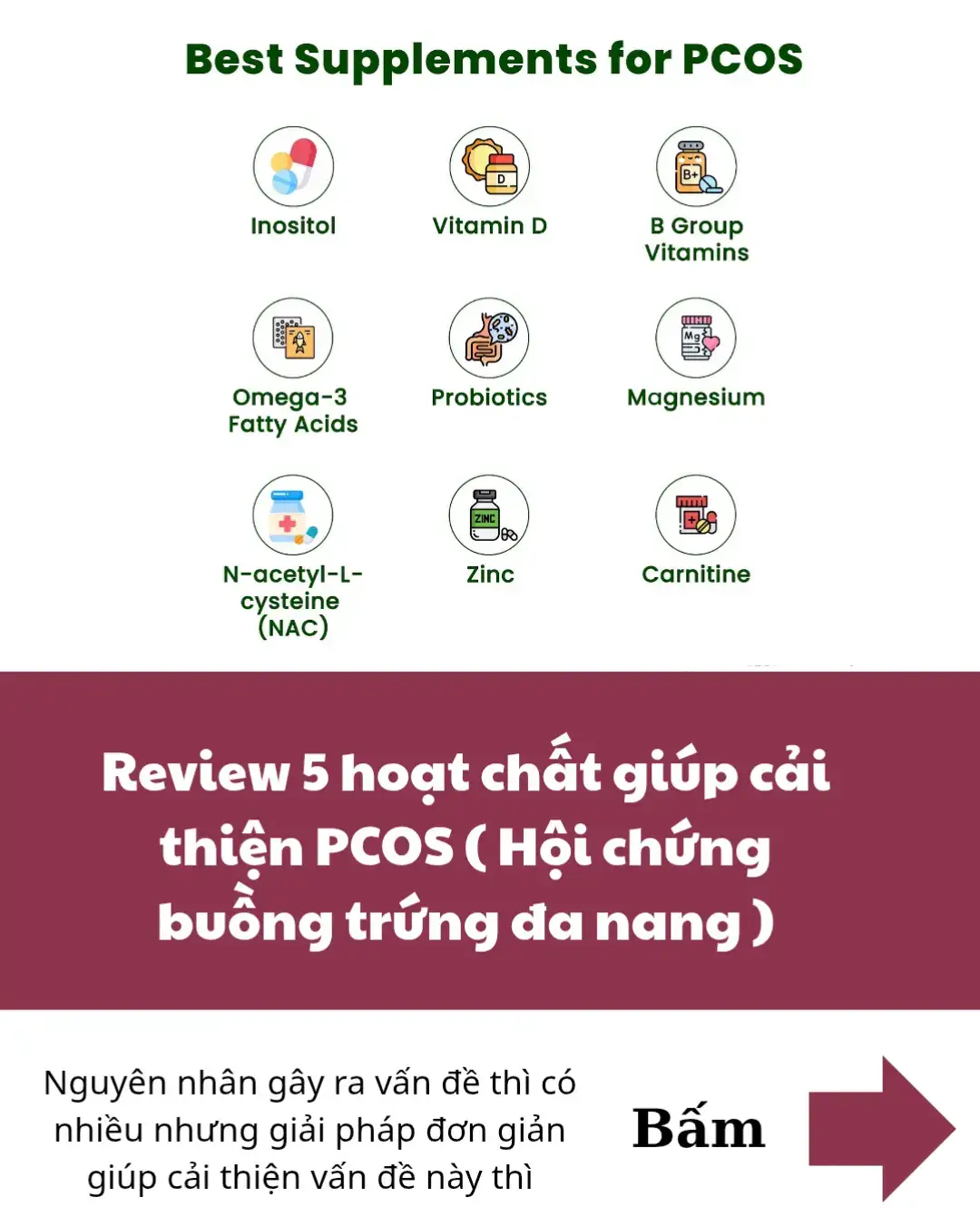 Review các loại khoáng chất, acid béo, vitamin cần thiết cho chị em bị PCOS. Mình thấy đang bị triệu chứng nào thì nên chọn 1 loại, ngoài ra PCOS quan trọng nhất là thay đổi lối sống. Tập luyện + chế độ ăn uống lành mạnh là liều thuốc tốt nhất.  Mình sẽ làm phần 3 là sai lầm trong ăn uống làm tăng và nặng PCOS. #hoichungbuongtrungdanang #pcos #supplements #minerals #vitamin #LearnOnTikTok #xuhuong 