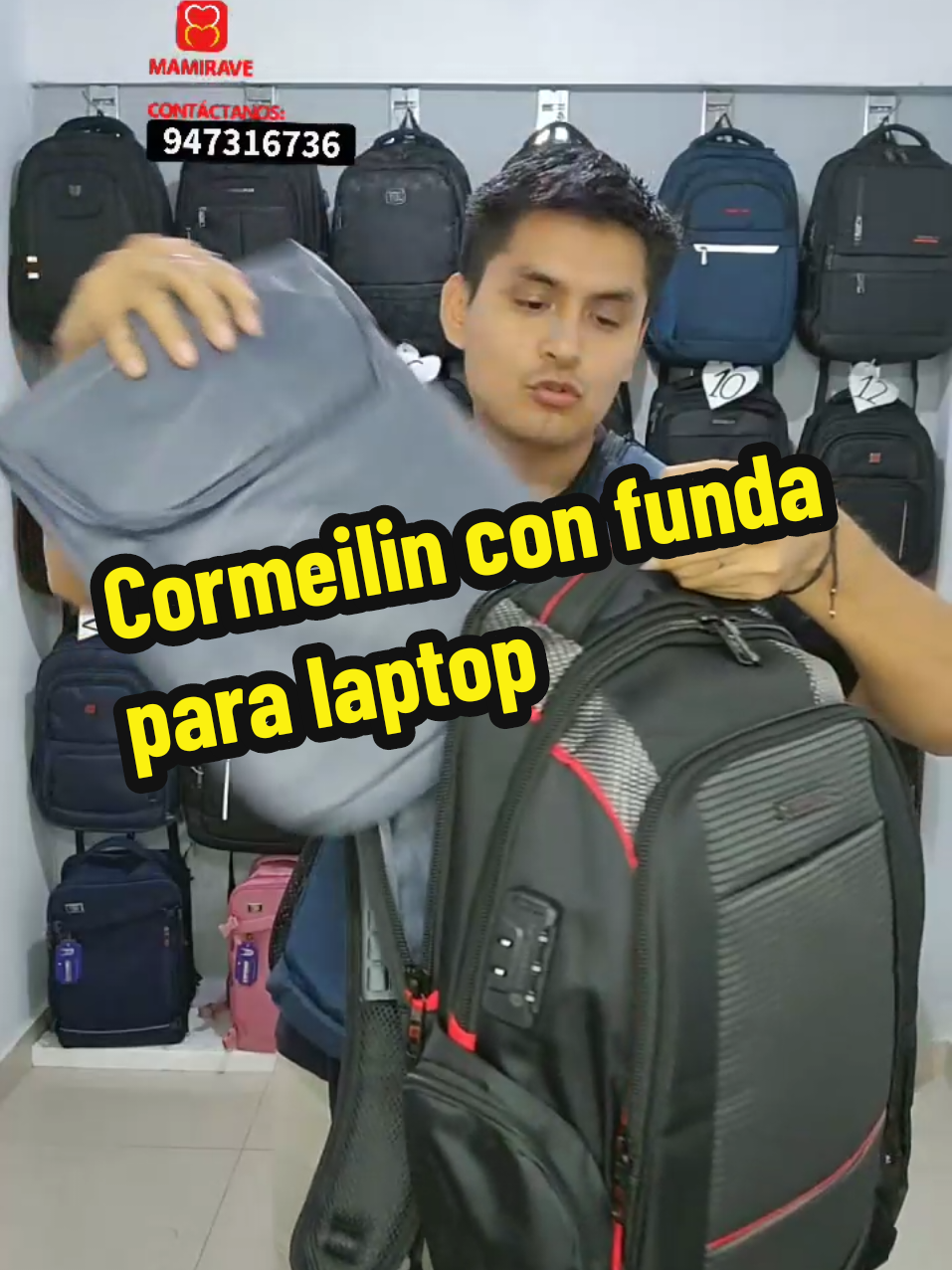 Mochila Cormilin con funda para laptop a solo 115 soles, envíos a todo el Perú.  #tiktoklive #livehighlights 