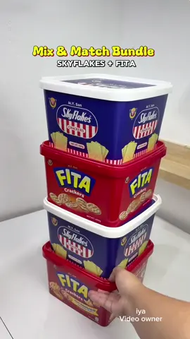 2 tubs bundle! Sulit na mi! 🥰 #mixandmatchbundle #fitacrackers #skyflakes #fitaandskyflakes #assortedbiscuits #biscuitbundle 