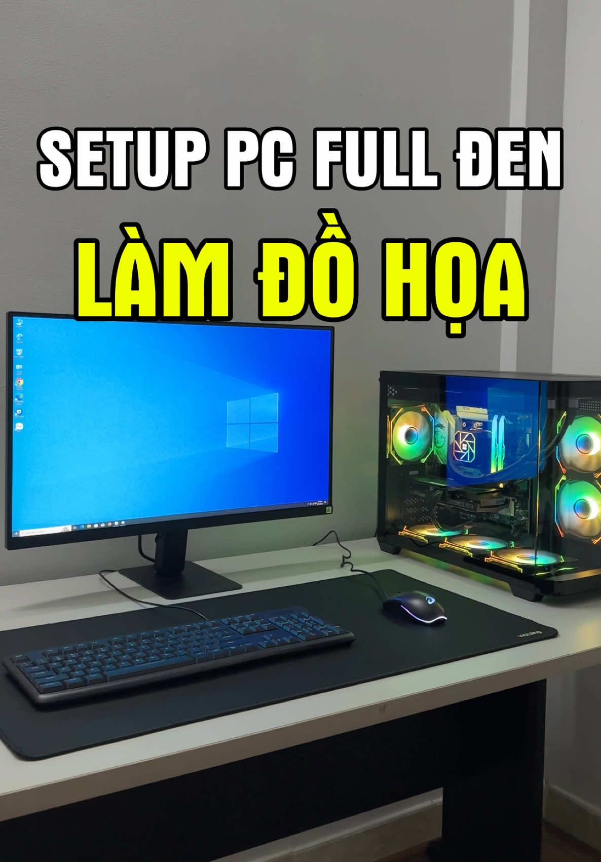 Setup góc PC đồ hoạ để anh trai làm việc tại nhà #pcsetup #desksetup #GamingSetup #maianhpc #maytinhchoigame 