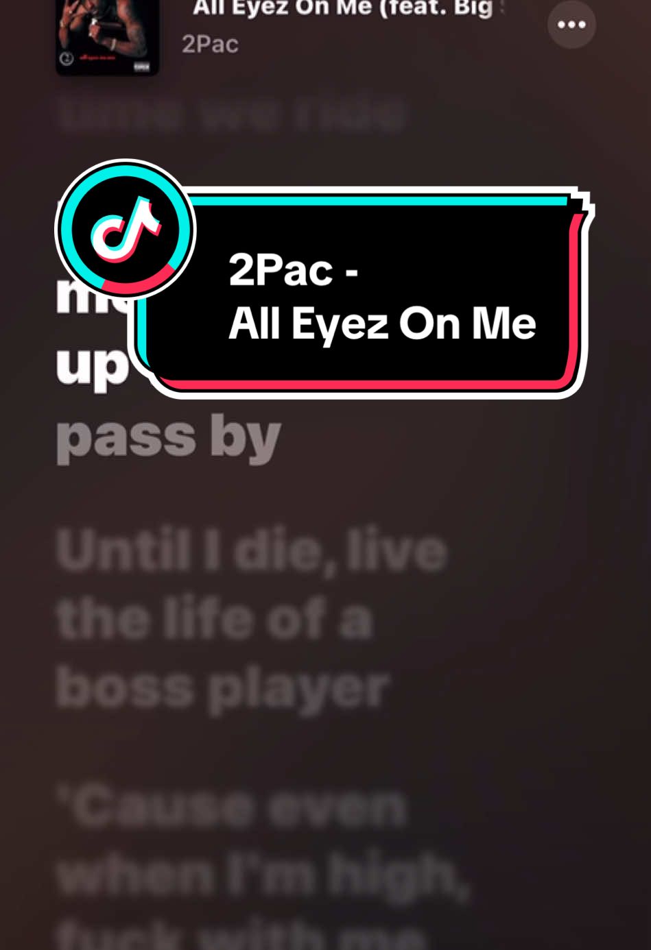 2Pac - All Eyez On Me #foryoupage #fyp #fypシ゚ #tik_tok #musiclyrics #lyrics_songs #song #2pac #2pacshakur 