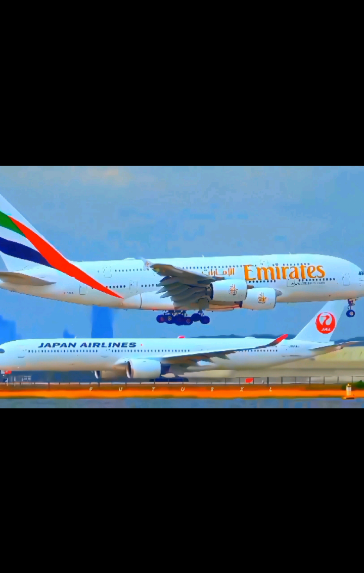 Emirates airlines Airbus A380 big plane arrival from jfk international airport to Dubai international airport #avition #foryoupage #airline #plane #foryou 