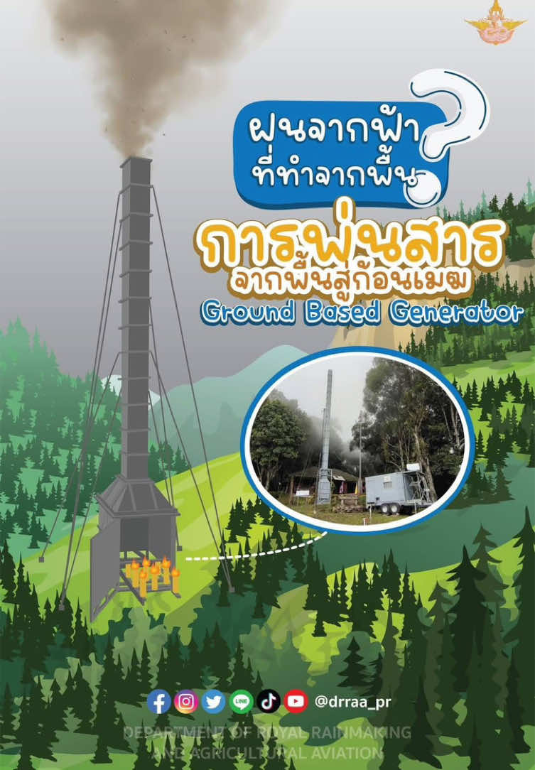 #กรมฝนหลวงและการบินเกษตร #ฝนหลวง #อาสาสมัครฝนหลวง #น้ำจากฟ้า #ทำฝนหลวง 