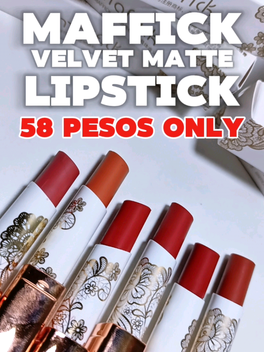 Maffick velvet matte lipstick. Ganda ng packaging 😍 gaganda din ng shades. #lipstick #liptint #lipmud #lipclay #maffick #mafficklipstick #mattelipstick #velvetmattelipstick #makeup #beauty 