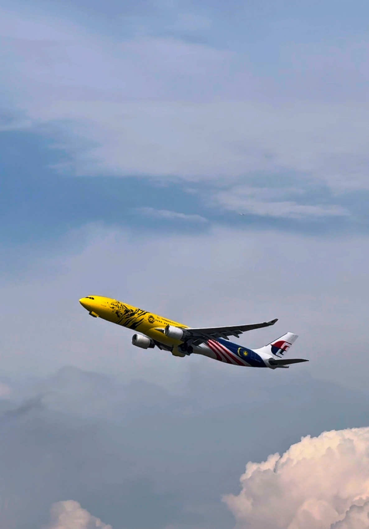 Roaring to Seoul! 🇰🇷 Malaysia Airlines MH038 is en route to Seoul today, proudly showcasing the stunning 🇲🇾🐯Harimau Malaya livery on its Airbus A330-300. . A majestic sight in the skies—our national pride, flying high! #MalaysiaAirlines #MH038 #A330300 #HarimauMalaya #SeoulBound #AvGeek #MalayaSpotter #AviationPhotography #Airbus #KLIA