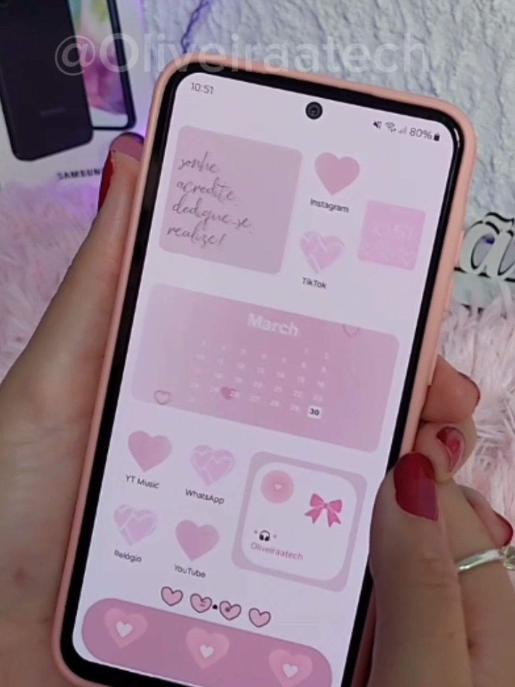 Personalização rosa no Samsung A35 🥰 #samsung #galaxy @Samsung @Samsung Brasil 