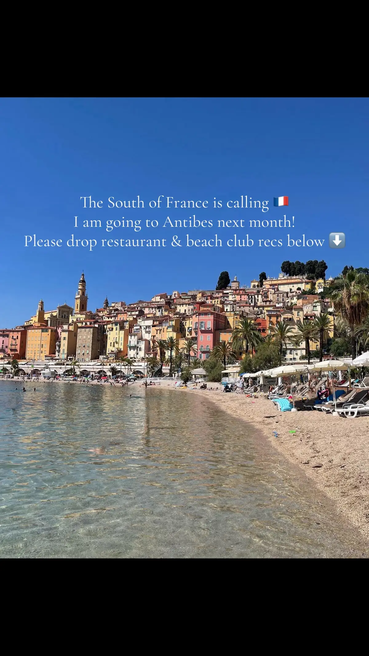 Is there anywhere better than the South of France in the summer?  I am heading back to the French Riviera next month and this time I am staying in Antibes! I am staying 3 nights, so I will have 2 full days. One day I would like to spend at a beach club and the next day I am doing a full day tour to some of the villages - Grasse, Gourdon, Tourrettes-sur-Loup, and St Paul de Vence. I would love any beach club and restaurant recommendations! And if this is your vibe, make sure you’re following along because after Antibes, I am headed to Provence! #creatorsearchinsights #southoffrance #frenchriviera #antibes #juanlespins #beachclubs #solotraveler #solofemaletraveler #thisis40something #provence #solovibes #bookthetrip #travelwithme 