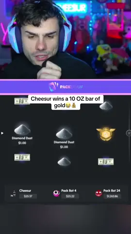 Cheesur wins a 10 oz bar of gold😭 #kickstreaming 