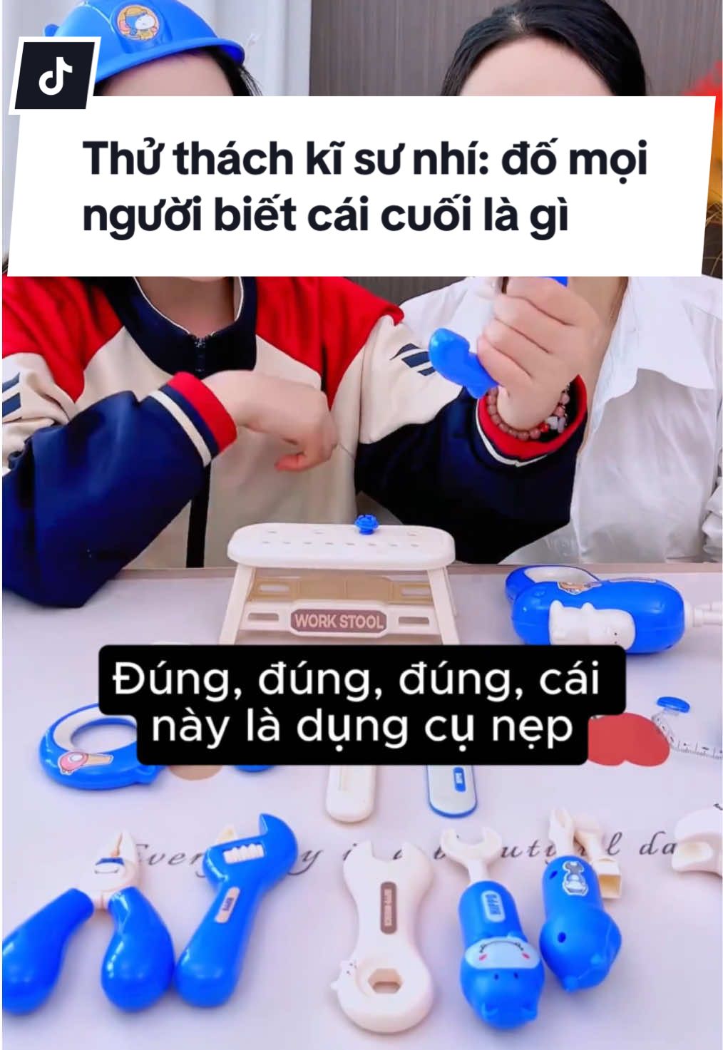 Thử thách KỸ SƯ NHÍ: Mẹ test đồ nghề và cái kết... ai biết cái cuối là gì? 👷‍♀️🛠️😂#giaitritiktok #dochoitreem #kidsfunny #viral #bohama 