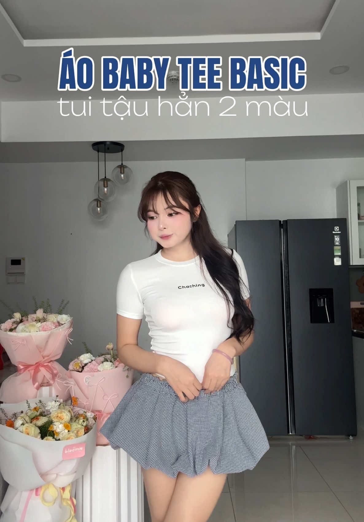 Cái form xinh lém lun 🩵🤍 #onlymie #vulaci #chaching #wearyourluck #onegr #chachingbasicbabytee 