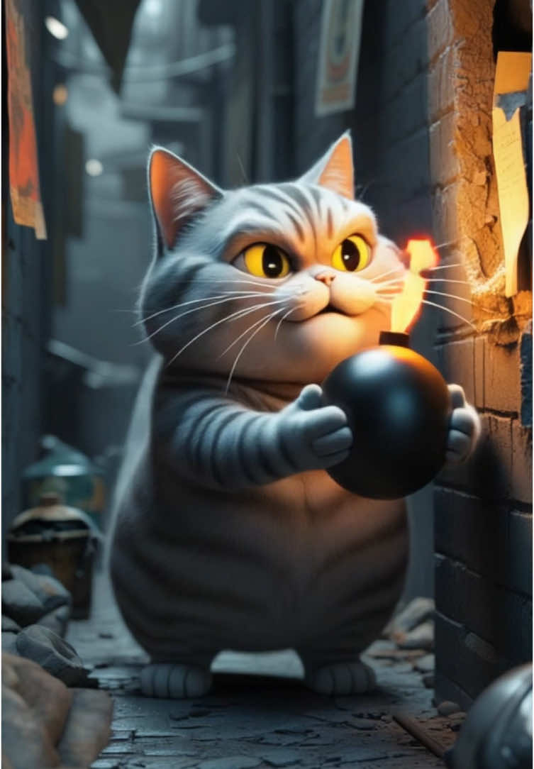 The bomber cat  #catscutevideos    #creatorsearchinsights #aishortfilm 