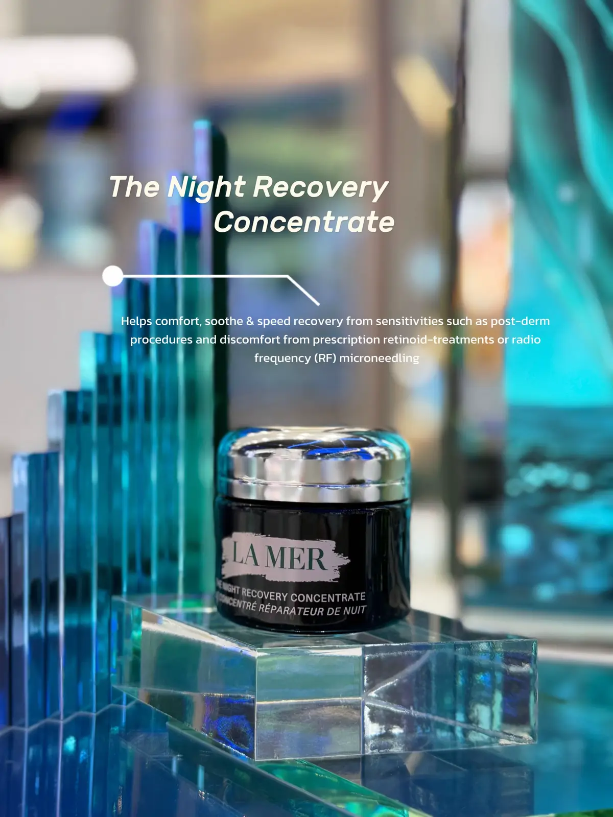 The Night Recovery Concentrate - Helps comfort, soothe & speed recovery from sensitivities such as post-derm procedures and discomfort from prescription retinoid-treatments or radio frequency (RF) microneedling 🧴 Skincare routine steps: At night, take a small amount l and apply an even layer all over the face. Follow with your moisturizer of choice.  The Concentrate - Protects against environmental irritants and their aging effects to help reduce the look of redness and other signs of inflammation. Skin is stronger, more stable and visibly soothed. 🧴 Skincare routine steps: Apply a small amounts, follow with your  moisturizer. Use at least twice daily or as needed #LaMer #LaMerThailand #LoveLaMer #LaMerExpert #LaMerConcentrate #LaMerNightConcentrate #inflammation #SkinBarrier #SoothingSkincare #SensitiveSkin #Microneedling #luxuryskincare 