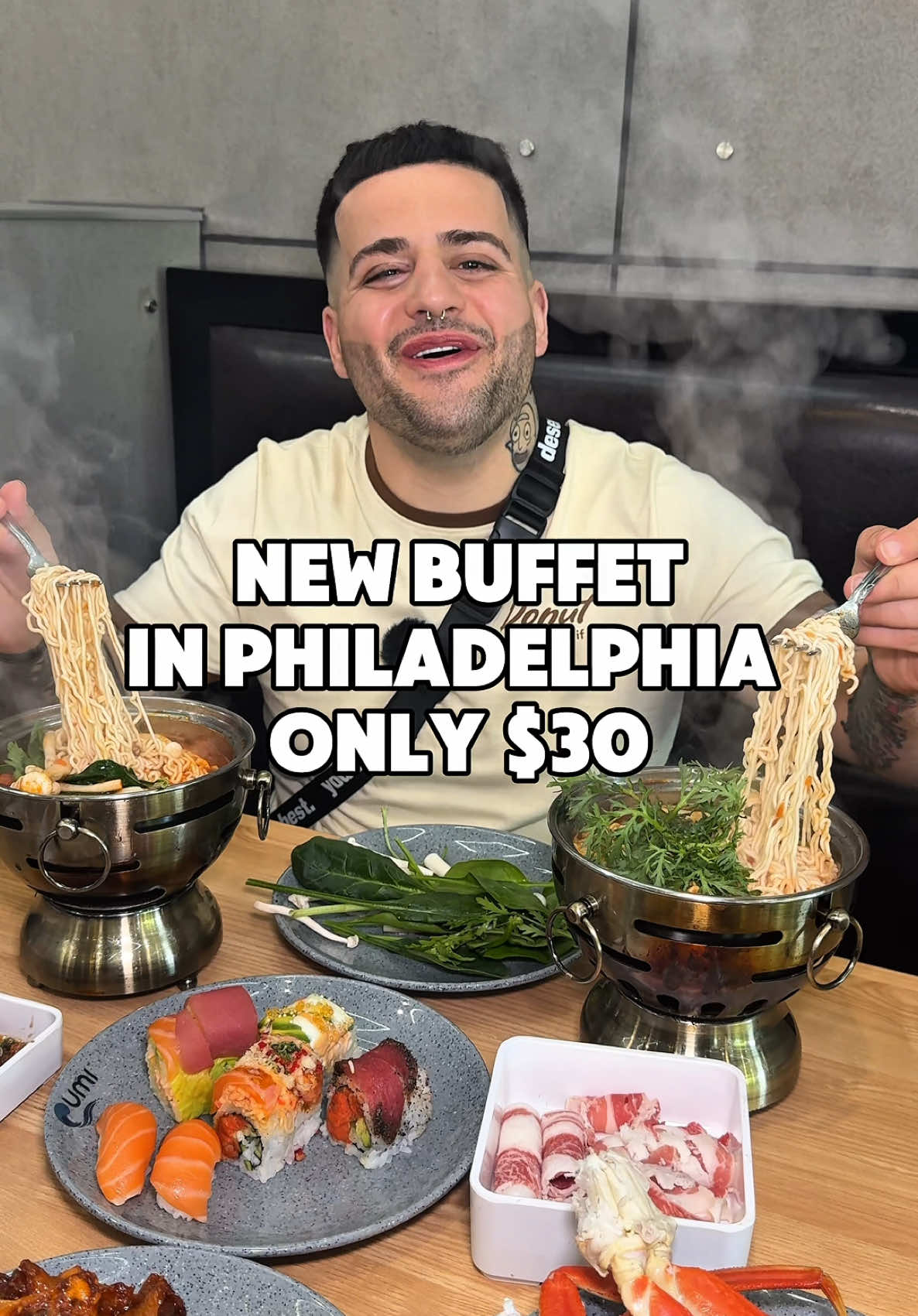 NEW BUFFET IN PHILADELPHIA ONLY $30 🍣 🍲  🦀  This New Unlimited buffet over in 📍South West Philly is out of this world. They have unlimited crabs 🦀, Sushi 🍱, Pizza 🍕, Oxtails 🥩, and even Unlimited desserts 🧁. Included as well is Hot Pot 🍲, as well as ramen 🍜 station. You have to check this out. 📍 @umipremiumbuffet  ————————————————— Follow @darthefoodguru for more Food 🥘, Family ❤️, And fun experiences 🎢  #Darthefoodguru #Foodie #foodblogger #Southjersey #foodblog #cheatmeal #buffet #sushi #hotpot #unlimitedfood #food #instagood #reels #foodlovers #foodiesofinstagram #jerseyfood #dinner #blogger #yummy #entertainment #viral #foodblogger #foodies #family #explore #foodcritic #foodreview