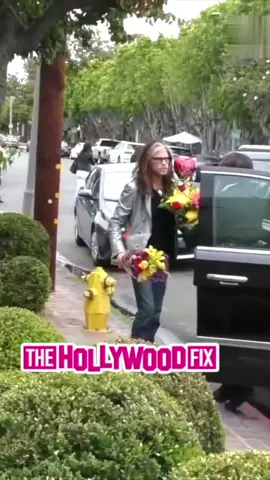 Steven Tyler From Aerosmith Brings Flowers To Celebrate His New Grandchild In West Hollywood, CA #StevenTyler #Aerosmith #RockLegend #MusicIcon #LivePerformance